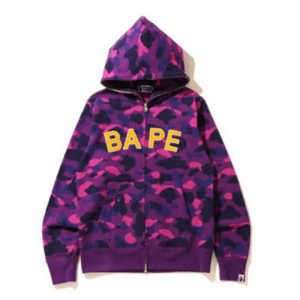 BAPE Color Camo Logo Full Zip Hoodie – Purple
