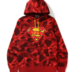 BAPE x DC Superman Camo Pullover Hoodie – Red