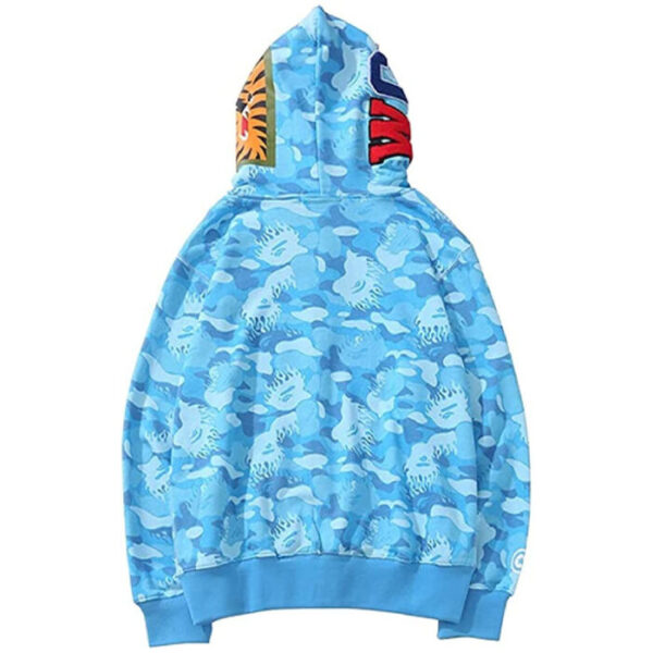 ROLINQS 3D Printed Shark Camo Bape Sweatershirt – Blue