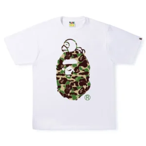ABC Camo Big Ape Head Baby Milo T-Shirt white green