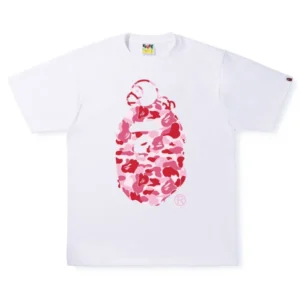 ABC Camo Big Ape Head Baby Milo T-Shirt white pink